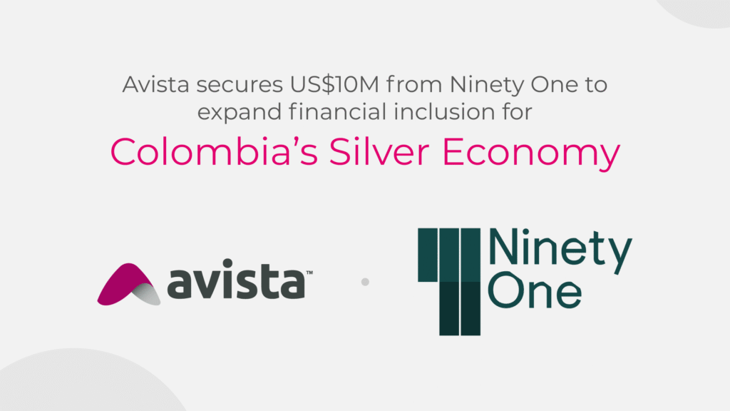Logos de Avista y Ninety One juntos, representando una alianza de inversión para impulsar la inclusión financiera en Colombia.